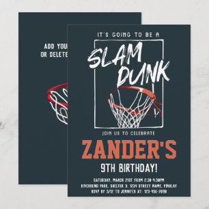 Slam Dunk Basketball Birthday Party, elke leeftijd Kaart