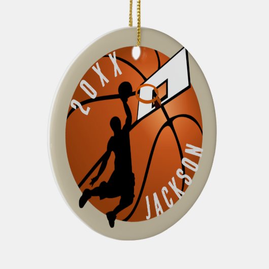 Slam Dunk! Basketball Player Christmas Keramisch Ornament (Rechts)