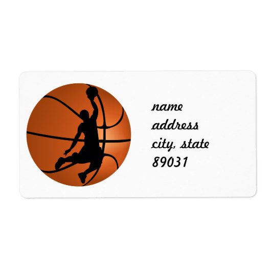 Slam Dunk Basketball Player Etiket (Voorkant)