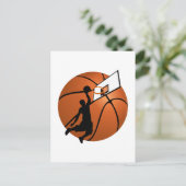 Slam Dunk Basketball Player met Hoop op Ball Briefkaart (Staand voorkant)
