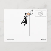 Slam Dunk Basketball Player met Hoop op Ball Briefkaart (Achterkant)