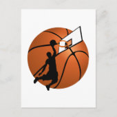 Slam Dunk Basketball Player met Hoop op Ball Briefkaart (Voorkant)