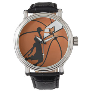 Slam Dunk Basketball Player met Hoop op Ball Horloge