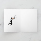 Slam Dunk Basketball Player met Hoop op Ball Kaart (Binnen)