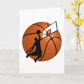Slam Dunk Basketball Player met Hoop op Ball Kaart (Gele Bloem)
