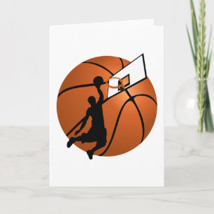 Slam Dunk Basketball Player met Hoop op Ball Kaart