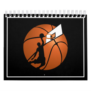 Slam Dunk Basketball Player met Hoop op Ball Kalender