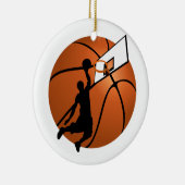 Slam Dunk Basketball Player met Hoop op Ball Keramisch Ornament (Rechts)