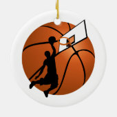 Slam Dunk Basketball Player met Hoop op Ball Keramisch Ornament (Achterkant)