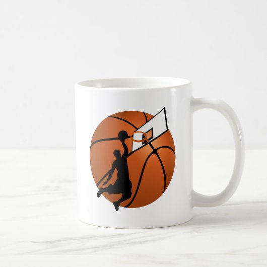 Slam Dunk Basketball Player met Hoop op Ball Koffiemok (Rechts)