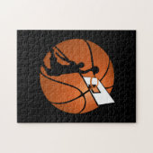 Slam Dunk Basketball Player met Hoop op Ball Legpuzzel (Horizontaal)