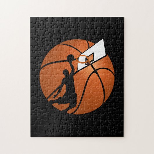 Slam Dunk Basketball Player met Hoop op Ball Legpuzzel (Verticaal)