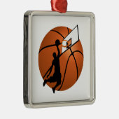 Slam Dunk Basketball Player met Hoop op Ball Metalen Ornament (Rechts)
