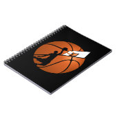 Slam Dunk Basketball Player met Hoop op Ball Notitieboek (Linkerzijde)