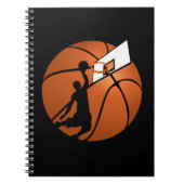 Slam Dunk Basketball Player met Hoop op Ball Notitieboek (Voorkant)