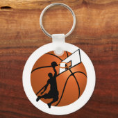 Slam Dunk Basketball Player met Hoop op Ball Sleutelhanger (Voorkant)