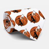 Slam Dunk Basketball Player met Hoop op Ball Stropdas (Opgerold)
