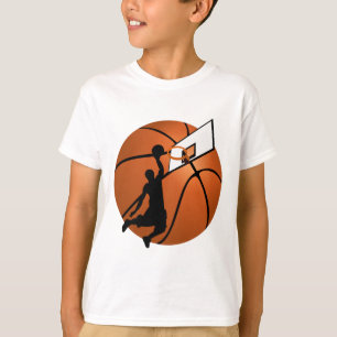 Slam Dunk Basketball Player met Hoop op Ball T-shirt