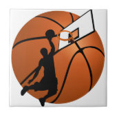 Slam Dunk Basketball Player met Hoop op Ball Tegeltje (Voorkant)