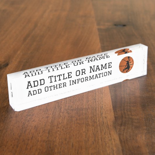 Slam Dunk Basketball Player Naambordje (Zijkant)