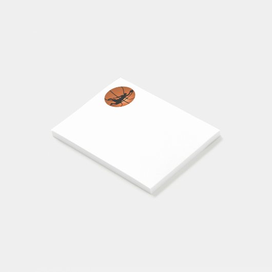 Slam Dunk Basketball Player op Basketball Post-it® Notes (Schuin)