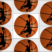Slam Dunk Basketball Player op Basketball Stof (Delen)