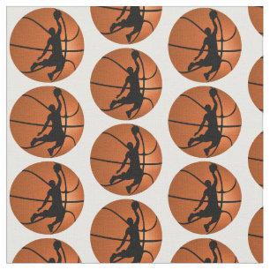 Slam Dunk Basketball Player op Basketball Stof