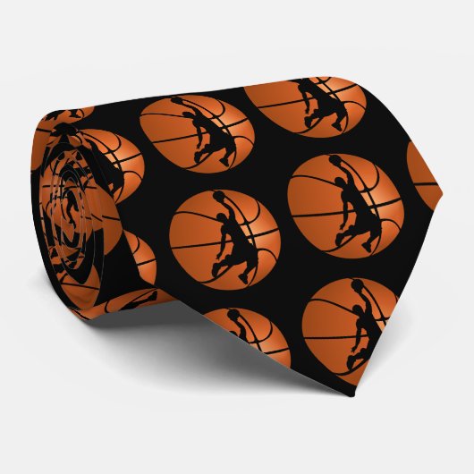 Slam Dunk Basketball Player op Basketball Stropdas (Opgerold)
