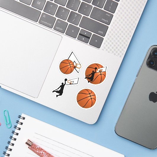 SLAM DUNK. Basketball Player Sticker (Laptop met iPhone)