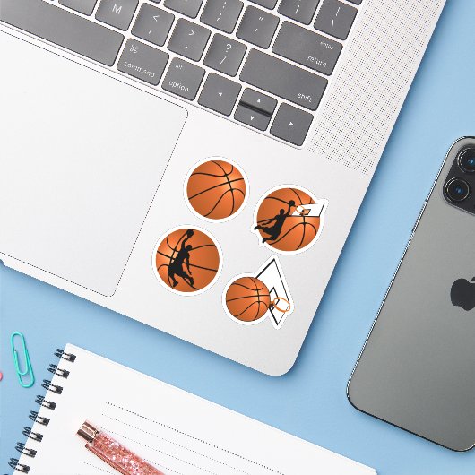 SLAM DUNK. Basketball Player Sticker (Laptop met iPhone)