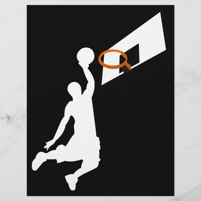 Slam Dunk Basketball Player - White Silhouette (Voorkant)