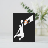 Slam Dunk Basketball Player - White Silhouette Briefkaart (Staand voorkant)