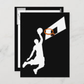 Slam Dunk Basketball Player - White Silhouette Briefkaart (Voorkant / Achterkant)
