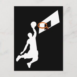 Slam Dunk Basketball Player - White Silhouette Briefkaart