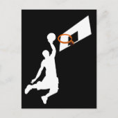 Slam Dunk Basketball Player - White Silhouette Briefkaart (Voorkant)