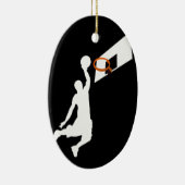 Slam Dunk Basketball Player - White Silhouette Keramisch Ornament (Rechts)