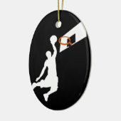 Slam Dunk Basketball Player - White Silhouette Keramisch Ornament (Links)