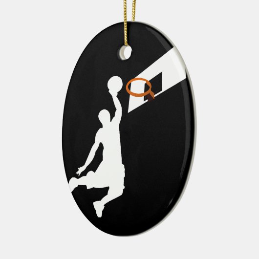 Slam Dunk Basketball Player - White Silhouette Keramisch Ornament (Links)