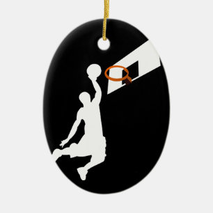 Slam Dunk Basketball Player - White Silhouette Keramisch Ornament