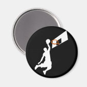 Slam Dunk Basketball Player - White Silhouette Magneet (Voorkant / Achterkant)