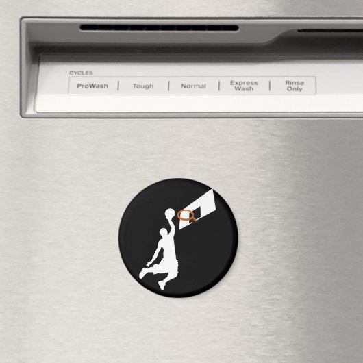 Slam Dunk Basketball Player - White Silhouette Magneet (Insitu (Vaatwasser))