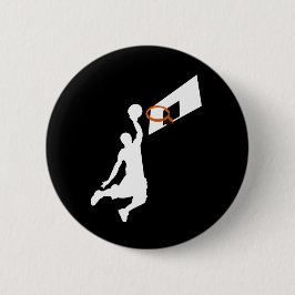 Slam Dunk Basketball Player - White Silhouette Ronde Button 5,7 Cm