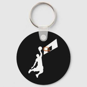 Slam Dunk Basketball Player - White Silhouette Sleutelhanger