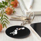 Slam Dunk Basketball Player - White Silhouette Sleutelhanger (Zijkant)