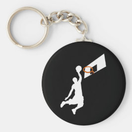 Slam Dunk Basketball Player - White Silhouette Sleutelhanger