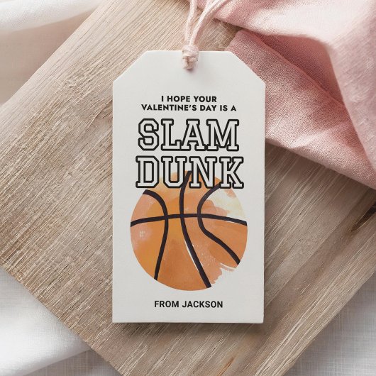 Slam Dunk Basketball Sports Valentijnsdag Cadeaulabel