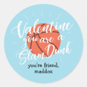 Slam Dunk Basketball Valentijn Sticker (Voorkant)