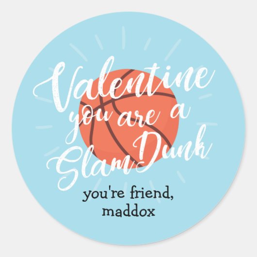 Slam Dunk Basketball Valentijn Sticker (Voorkant)