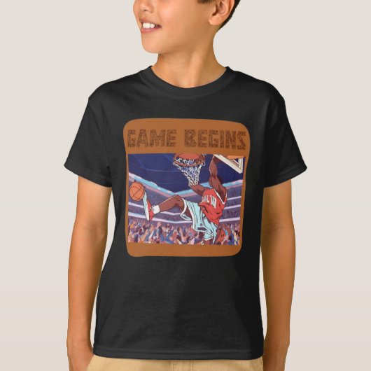 Slam Dunk basketbalspel begint T-Shirt (Voorkant)