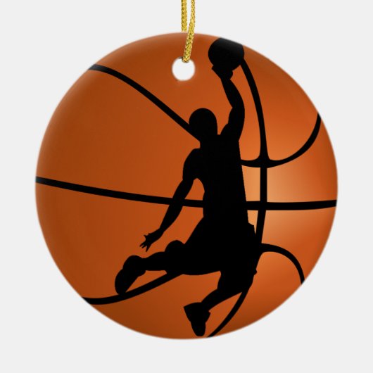 Slam Dunk Basketbalspeler Keramisch Ornament (Voorkant)